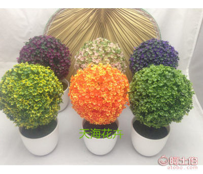 【天海花卉仿真櫻雪球盆栽盆景小樹窗臺擱板擺件道具真樹花球草球】濟南市天橋區(qū)天海花卉商行 - 產(chǎn)品庫